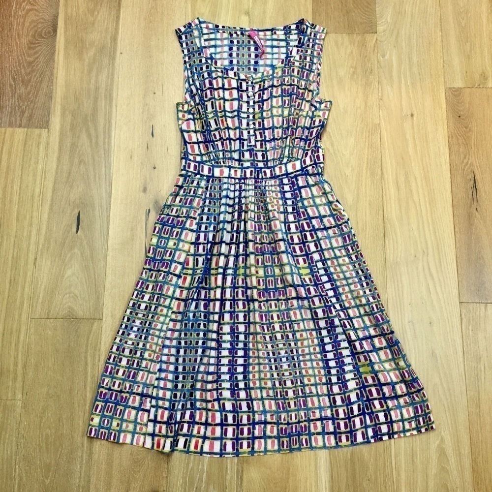 Tracy Reese Geometric Rayon Fit & Flare Dress